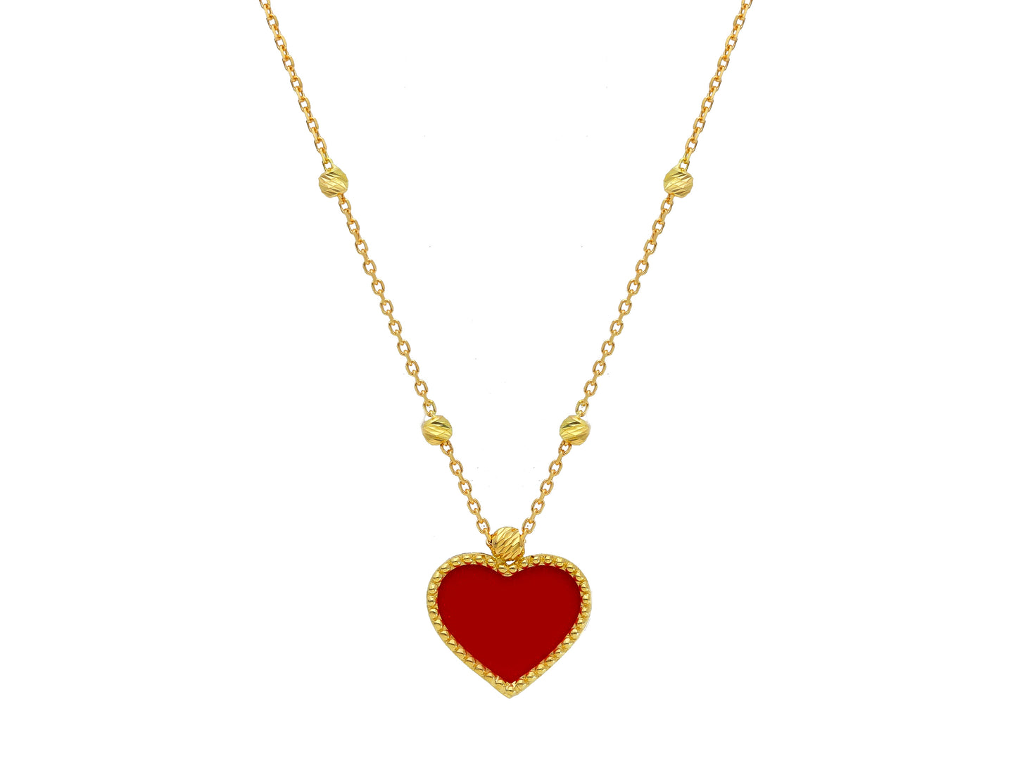 Necklace Solid Heart Red - La Francia Joyería