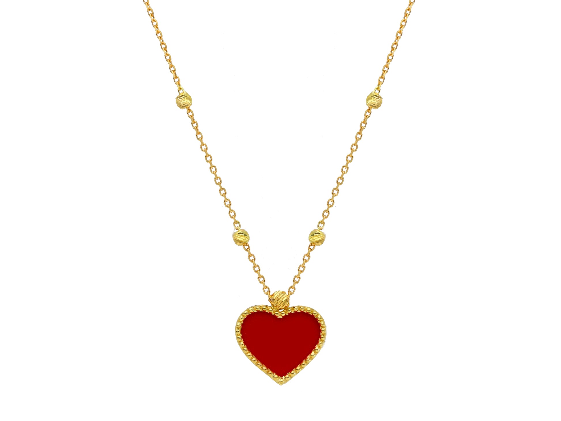 Necklace Solid Heart Red - La Francia Joyería