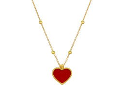 Necklace Solid Heart Red
