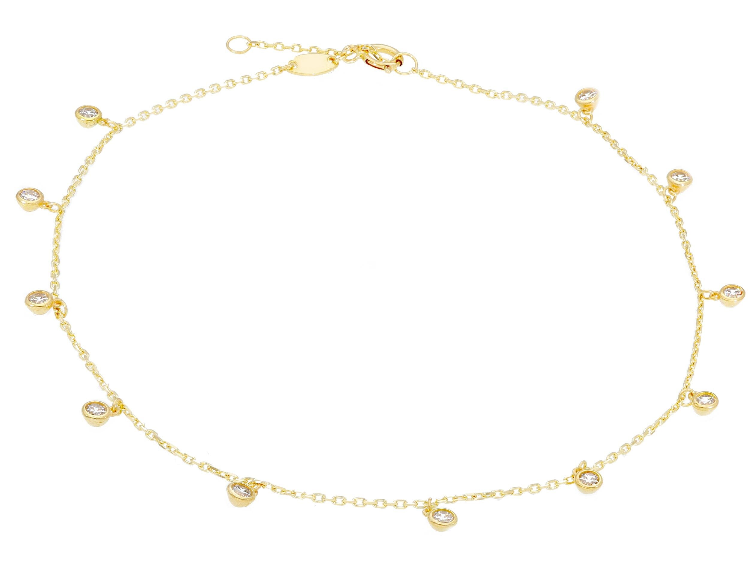 Anklet Charm Cz - La Francia Joyería