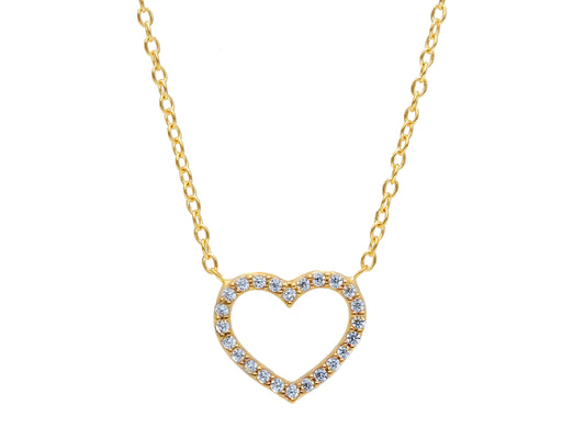 Necklace Heart With Zirconia - La Francia Joyería